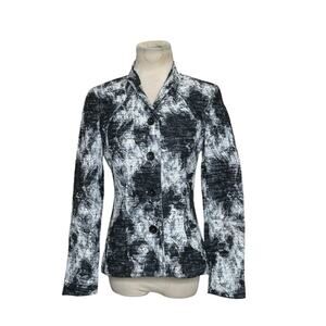 Zanella gray black floral long sleeves 4 button blazer size 4